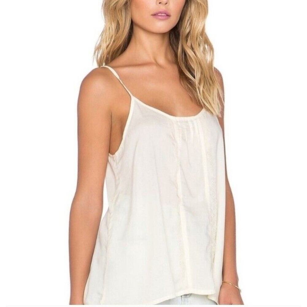 The Limited CHIFFON Camisole Top Babydoll Woman XL Cream White Spaghetti Strap